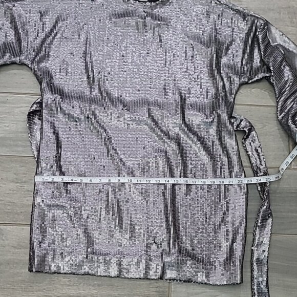 Anine Bing Angie Antique Silver Sequin Mini Dress Women's Cocktail Size XS - Picture 15 of 15